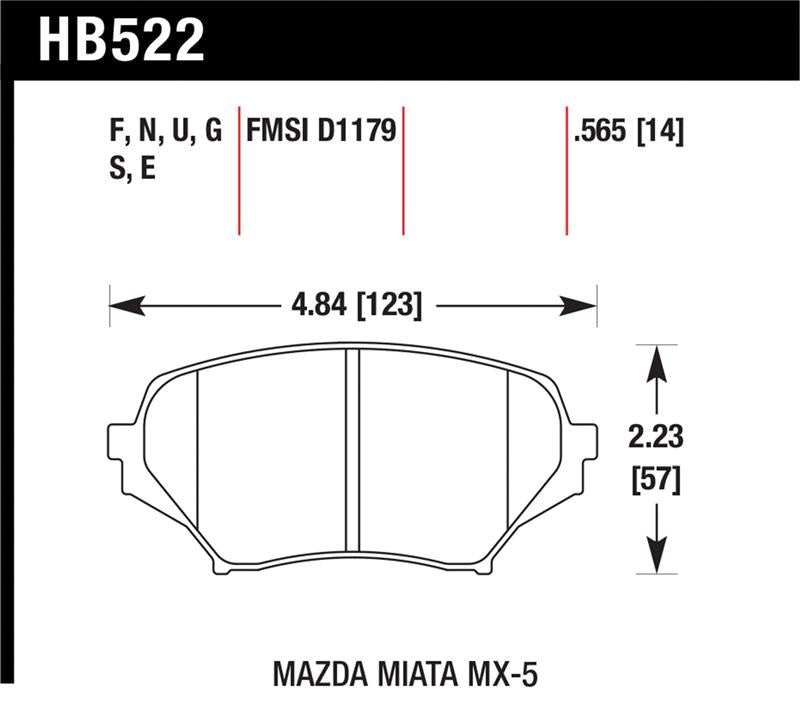 Hawk Performance Hawk 06-11 Mazda Miata Mx-5 Front DTC-60 Race Brake Pads