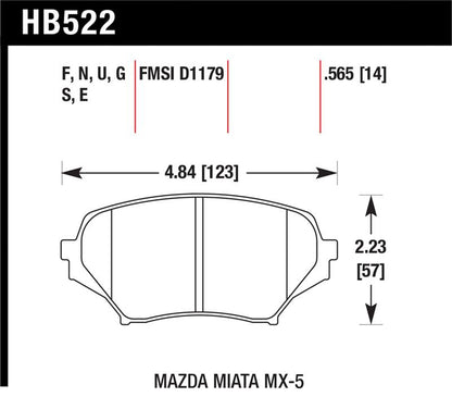 Hawk Performance Hawk 06-11 Mazda Miata Mx-5 Front DTC-60 Race Brake Pads