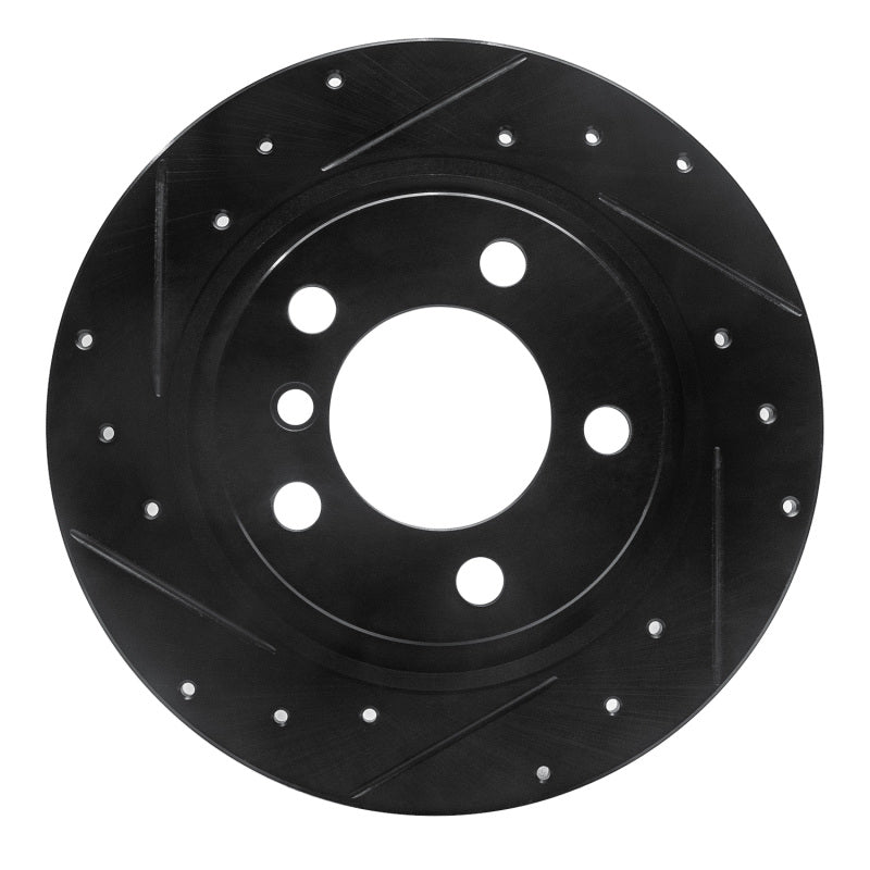 R1 Concepts R1 2013-2016 Mini Cooper Paceman Rear Left Drilled & Slotted Black Brake Rotor