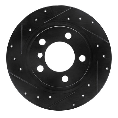 R1 Concepts R1 2013-2016 Mini Cooper Paceman Rear Left Drilled & Slotted Black Brake Rotor