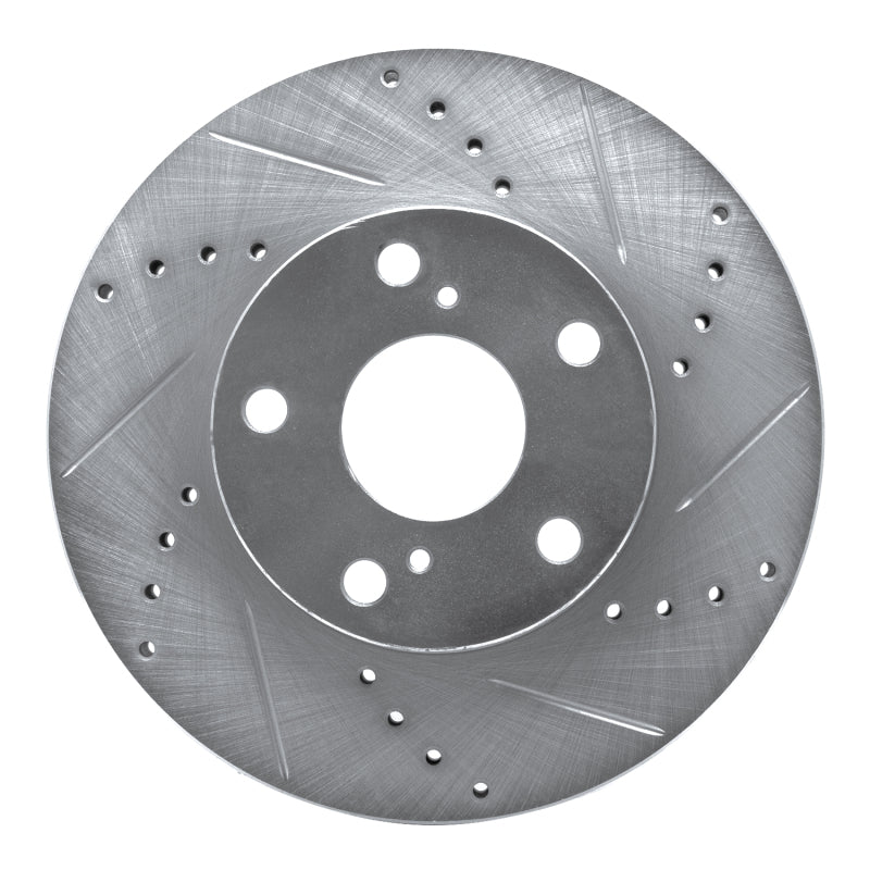 R1 Concepts R1 05-15 Toyota Tacoma Front Right Drilled & Slotted Silver Brake Rotor