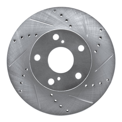 R1 Concepts R1 05-15 Toyota Tacoma Front Right Drilled & Slotted Silver Brake Rotor