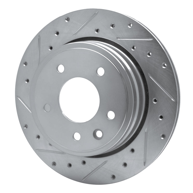 R1 Concepts R1 1995-2006 Jaguar VanDEN PLAS Rear Left Drilled & Slotted Silver Brake Rotor