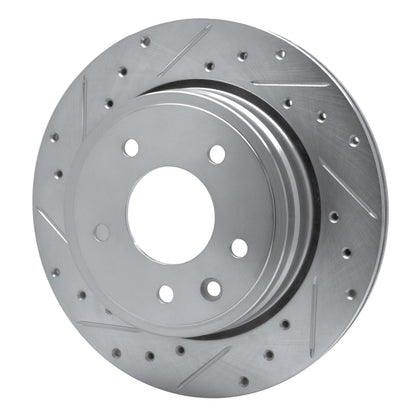 R1 Concepts R1 1995-2006 Jaguar VanDEN PLAS Rear Left Drilled & Slotted Silver Brake Rotor