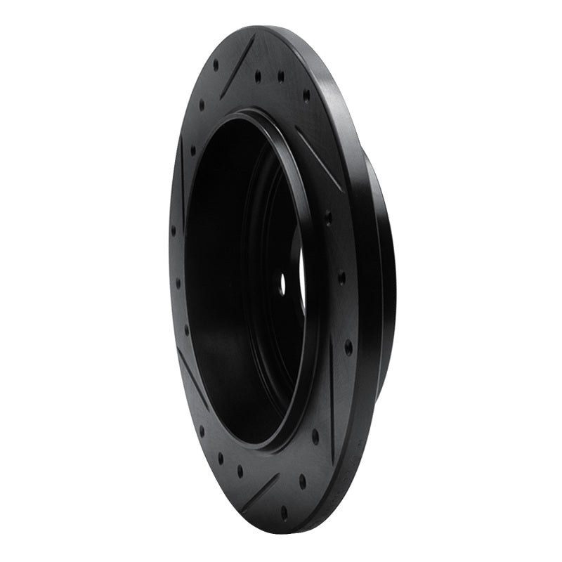 R1 Concepts R1 93-04 Chrysler LHS Rear Right Drilled & Slotted Black Brake Rotor