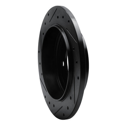 R1 Concepts R1 93-04 Chrysler LHS Rear Right Drilled & Slotted Black Brake Rotor