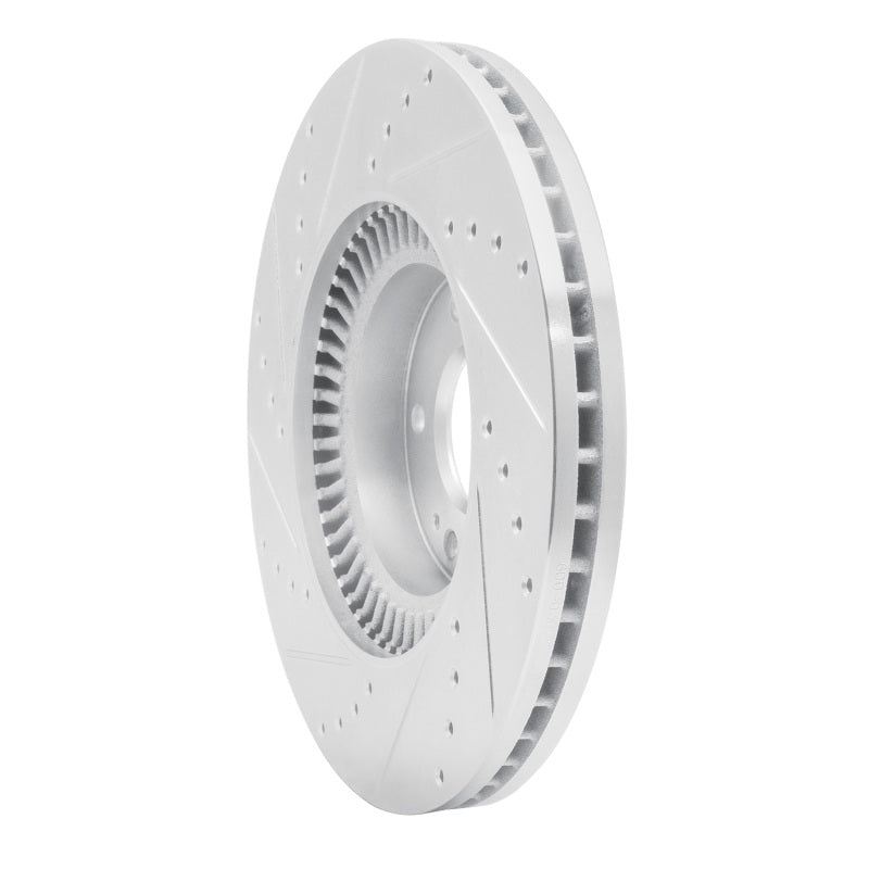 R1 Concepts R1 09-14 Hyundai Genesis Sedan Front Right Drilled & Slotted Silver Brake Rotor