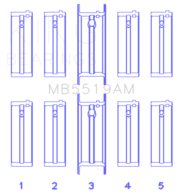 King Engine Bearings Daewoo/Opel/Vauxhall (Size 1.5) Main Bearing Set