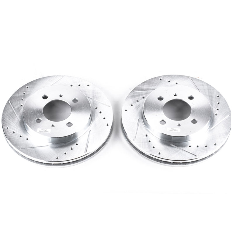 PowerStop Power Stop 02-07 Mitsubishi Lancer Front Evolution Drilled & Slotted Rotors - Pair