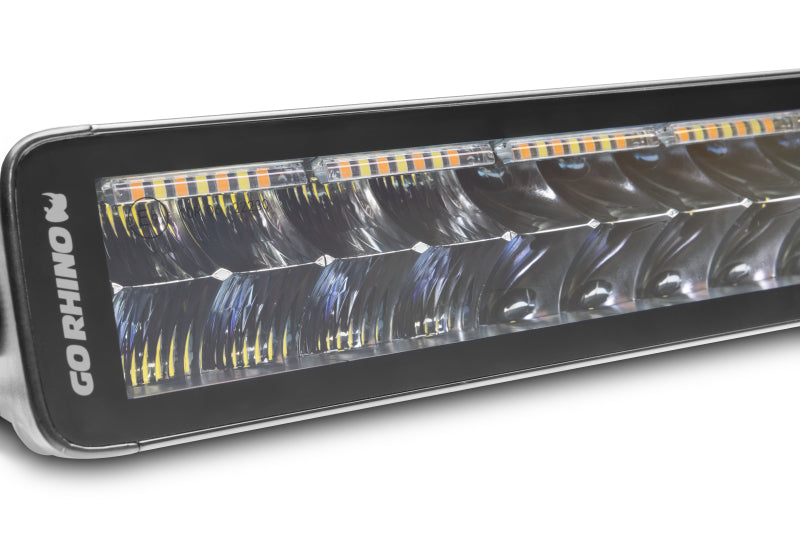 Go Rhino Xplor Blackout Combo Series Dbl Row LED Light Bar w/Amber (Side/Track Mount) 40in. - Blk