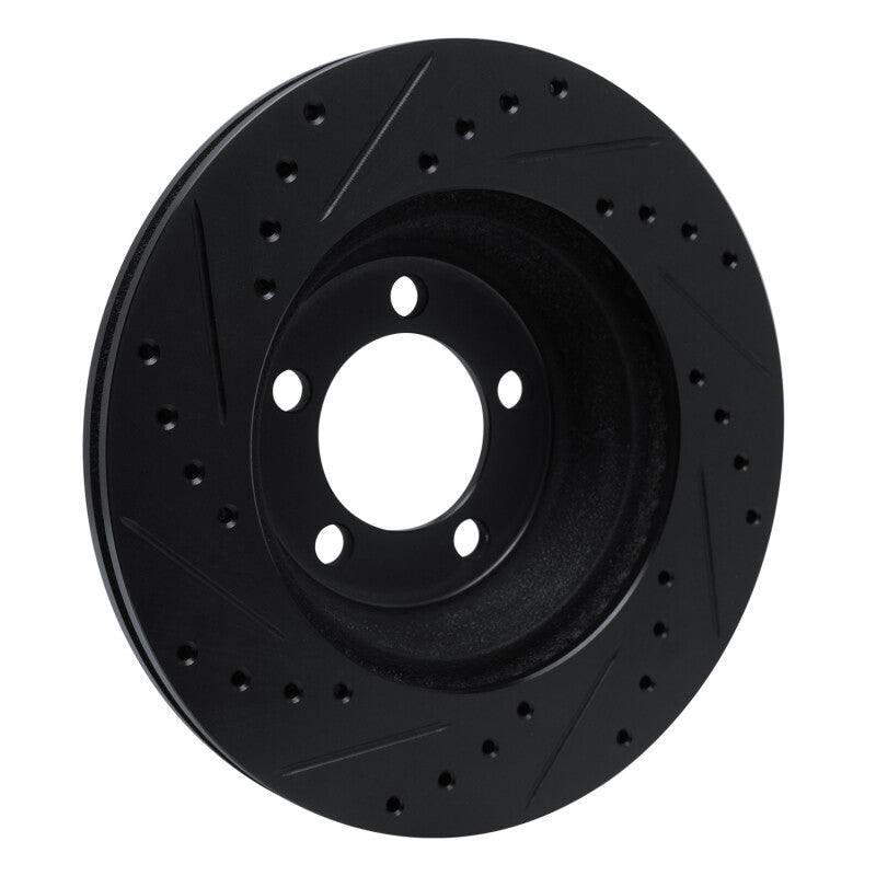 R1 Concepts R1 65-72 Dodge Dart Front Right Drilled & Slotted Black Brake Rotor
