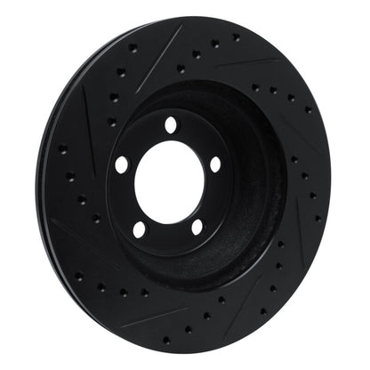 R1 Concepts R1 65-72 Dodge Dart Front Right Drilled & Slotted Black Brake Rotor