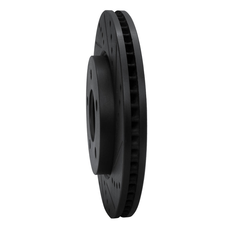 R1 Concepts R1 04-08 Chrysler Pacifica Front Right Drilled & Slotted Black Brake Rotor
