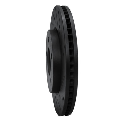 R1 Concepts R1 04-08 Chrysler Pacifica Front Right Drilled & Slotted Black Brake Rotor