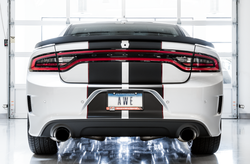 AWE Tuning 2015+ Dodge Charger 6.4L/6.2L Supercharged Track Edition Exhaust - Diamond Black Tips