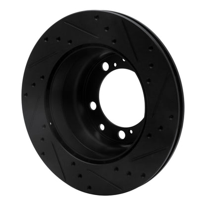 R1 Concepts R1 87-97 Porsche 944 Except Turbo Rear Left Drilled & Slotted Black Brake Rotor