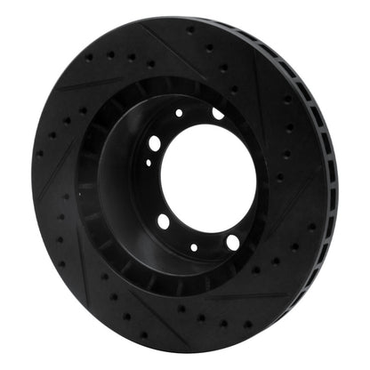 R1 Concepts R1 89-97 Porsche 911 Front Left Drilled & Slotted Black Brake Rotor