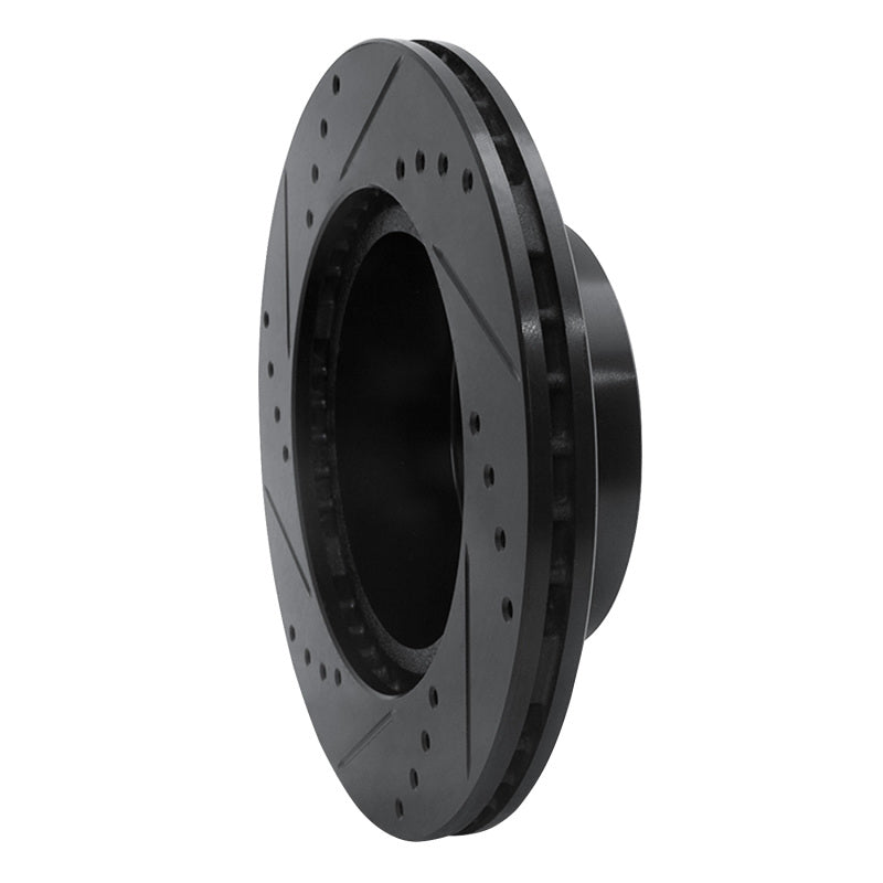 R1 Concepts R1 89-92 Toyota Cressida Front Right Drilled & Slotted Black Brake Rotor