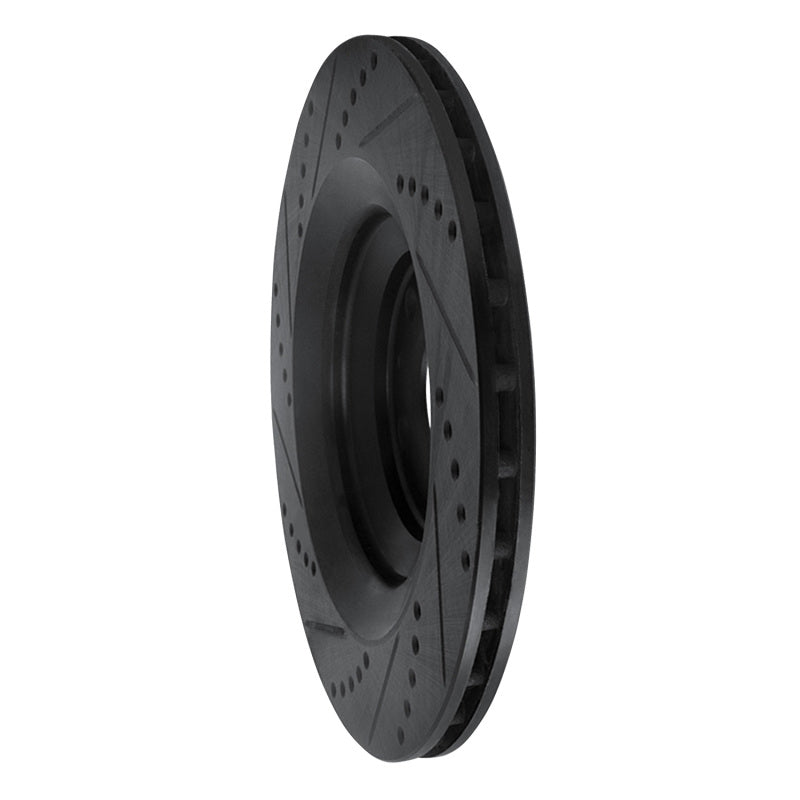 R1 Concepts R1 05-11 Audi A6 Quattro Rear Right Drilled & Slotted Black Brake Rotor