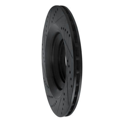 R1 Concepts R1 05-11 Audi A6 Quattro Rear Right Drilled & Slotted Black Brake Rotor