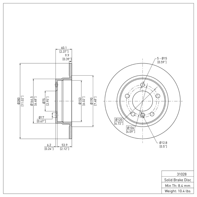 DFC 91-99 BMW 323is Rear Brake Rotor