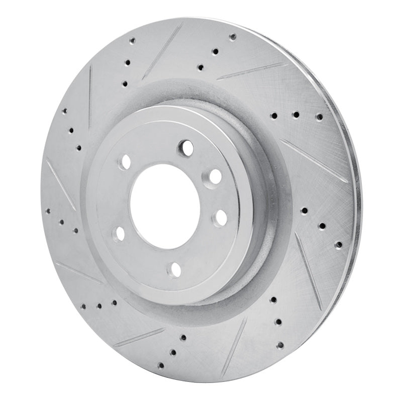 R1 Concepts R1 14-24 Land Rover Range Rover Rear Left Drilled & Slotted Silver Brake Rotor