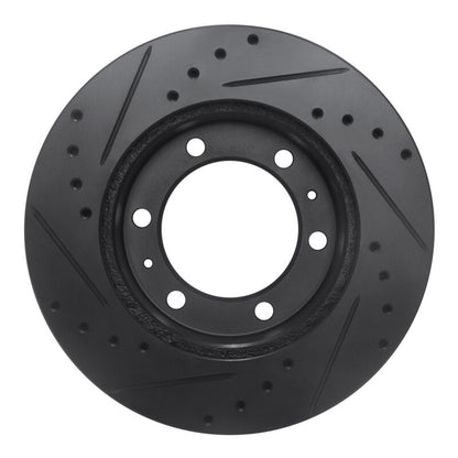 R1 Concepts R1 09-15 Toyota Hilux (Mexico) Front Right Drilled & Slotted Black Brake Rotor