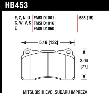 Hawk Performance Hawk 03-06 Evo / 04-09 STi / 09-10 Genesis Coupe (Track) / 2010 Camaro SS DTC-70 Race Front Brake Pa