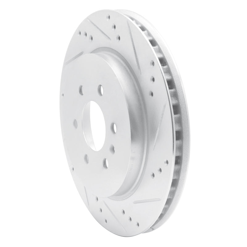 R1 Concepts R1 04-09 Cadillac SRX Rear Right Drilled & Slotted Silver Brake Rotor