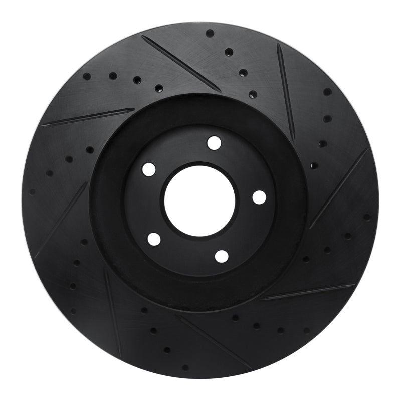 R1 Concepts R1 03-05 Nissan Maxima Front Left Drilled & Slotted Black Brake Rotor