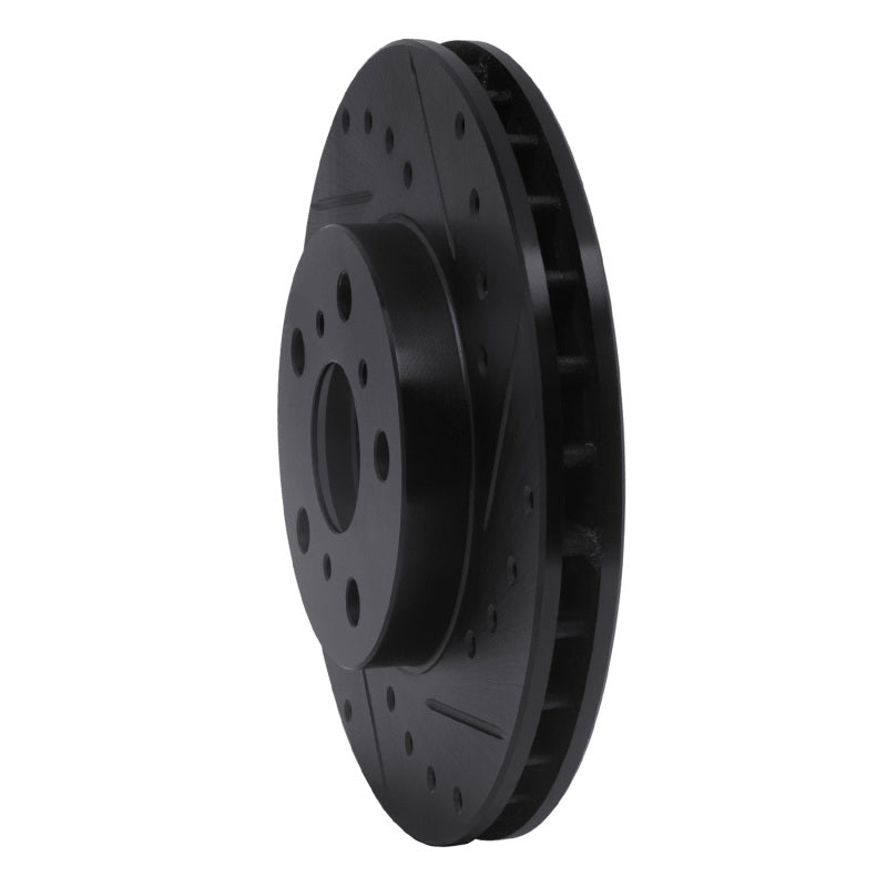 R1 Concepts R1 88-93 Toyota Celica Front Right Drilled & Slotted Black Brake Rotor