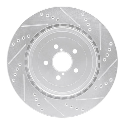 R1 Concepts R1 03-04 Subaru Impreza Rear Left Drilled & Slotted Silver Brake Rotor