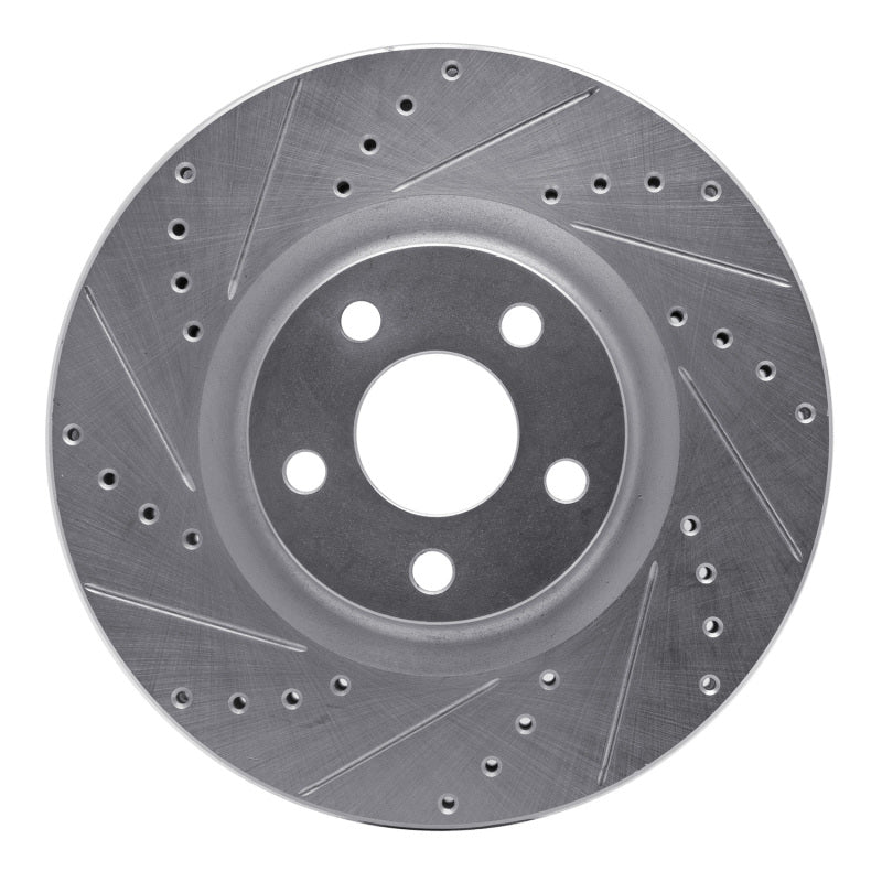 R1 Concepts R1 15-20 Ford Edge Front Left Drilled & Slotted Silver Brake Rotor