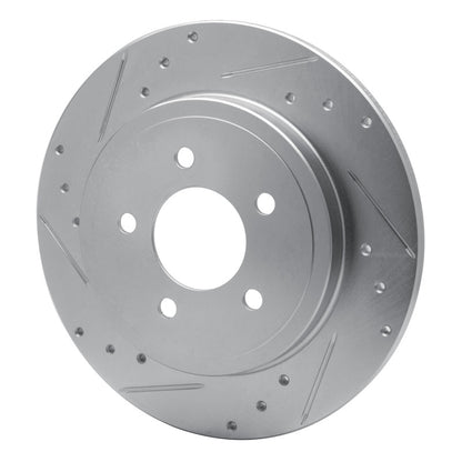 R1 Concepts R1 05-08 Ford Escape Rear Left Drilled & Slotted Silver Brake Rotor