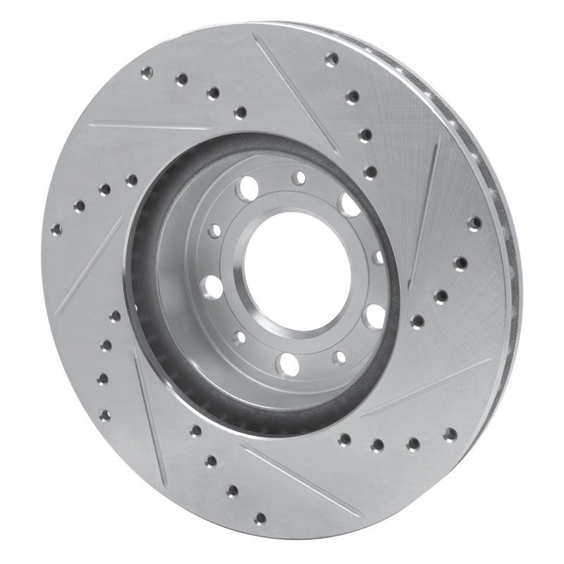R1 Concepts R1 95-04 Volvo S70 Front Left Drilled & Slotted Silver Brake Rotor