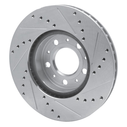 R1 Concepts R1 95-04 Volvo S70 Front Left Drilled & Slotted Silver Brake Rotor