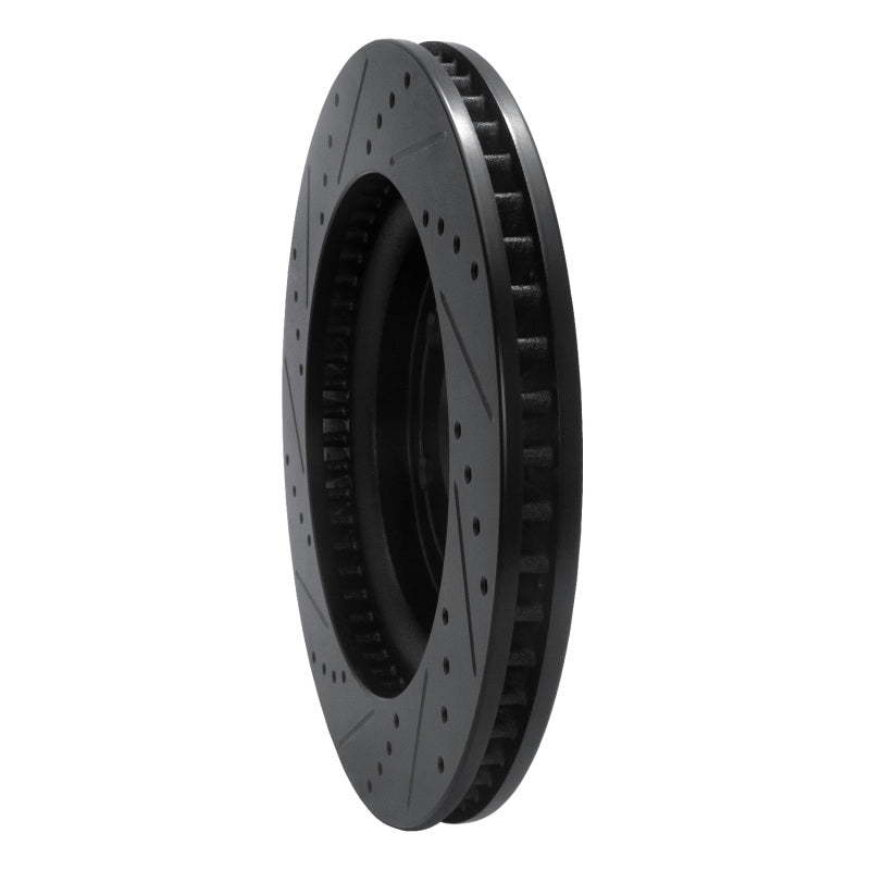 R1 Concepts R1 07-17 Buick Enclave Front Right Drilled & Slotted Black Brake Rotor