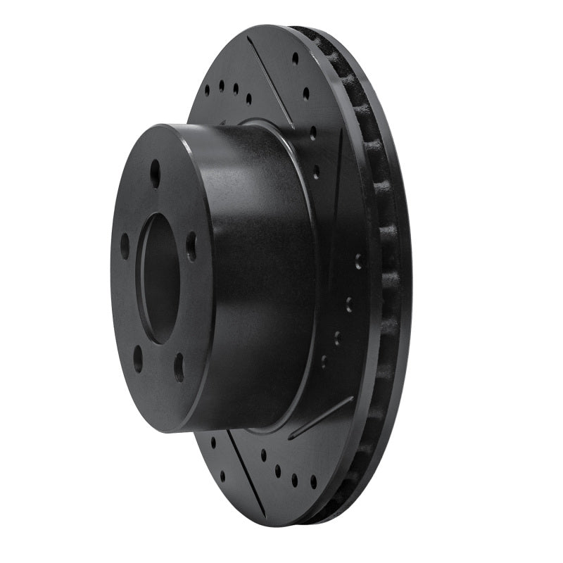R1 Concepts R1 90-99 Jeep Cherokee Front Right Drilled & Slotted Black Brake Rotor
