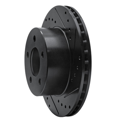 R1 Concepts R1 90-99 Jeep Cherokee Front Right Drilled & Slotted Black Brake Rotor