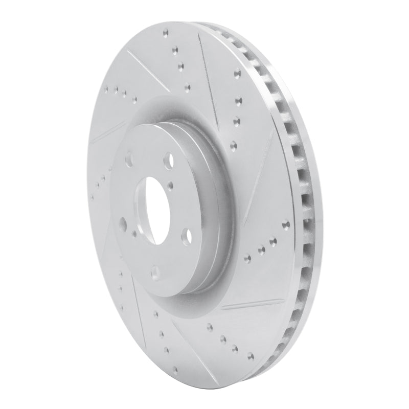 R1 Concepts R1 09-11 Lexus GS450H Right Front Drilled & Slotted Silver Brake Rotor