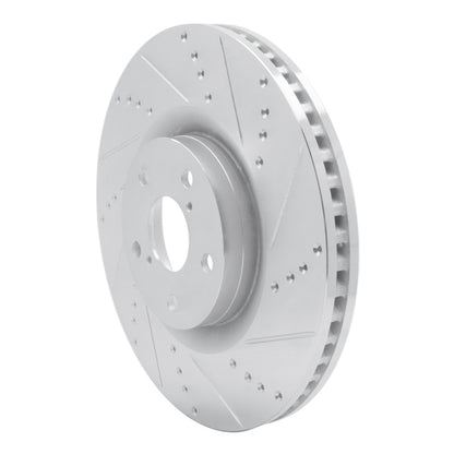 R1 Concepts R1 09-11 Lexus GS450H Right Front Drilled & Slotted Silver Brake Rotor