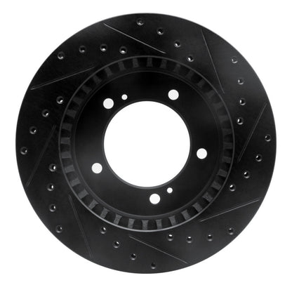 R1 Concepts R1 96-98 Suzuki Sidekick Front Left Drilled & Slotted Black Brake Rotor