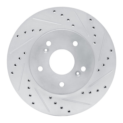 R1 Concepts R1 91-96 Acura NSX Rear Right Drilled & Slotted Silver Brake Rotor