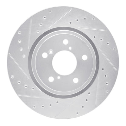 R1 Concepts R1 17-20 Acura MDX Front Left Drilled & Slotted Silver Brake Rotor