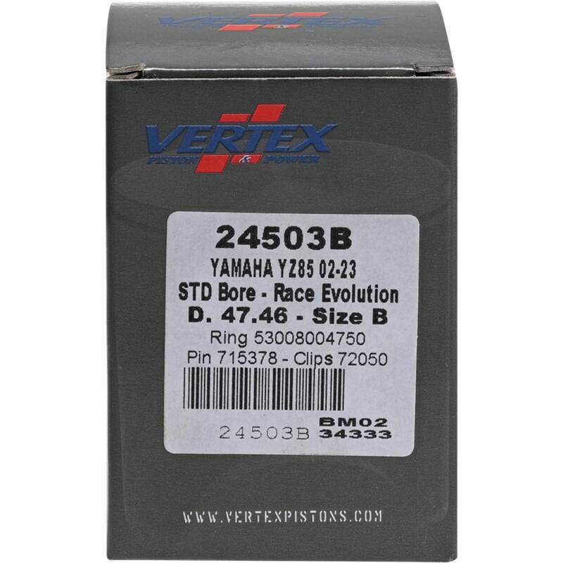 Vertex Pistons Vertex Piston 02-24 Yamaha YZ 85 85cc Cast Race Evolution Piston Kit
