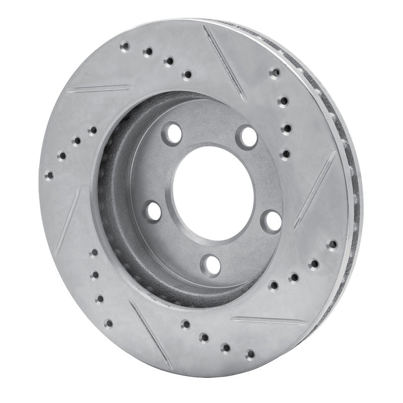 R1 Concepts R1 70-93 Ford Taurus (Excl SHO) Front Left Drilled & Slotted Silver Brake Rotor
