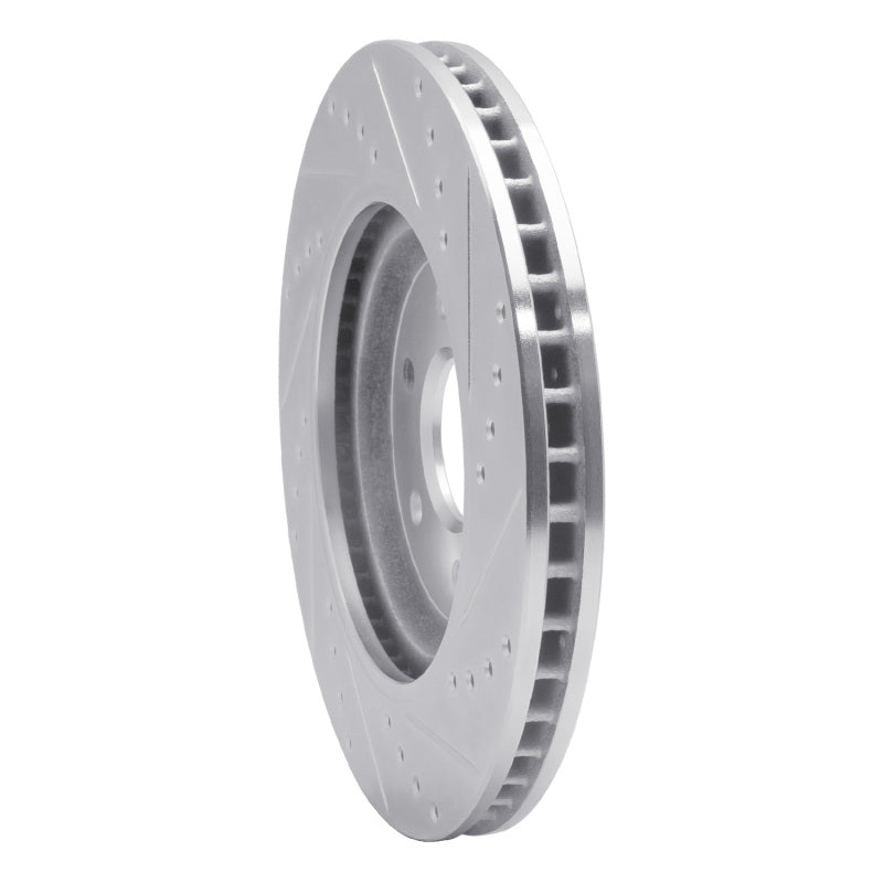 R1 Concepts R1 08-11 Nissan Pathfinder Front Left Drilled & Slotted Silver Brake Rotor
