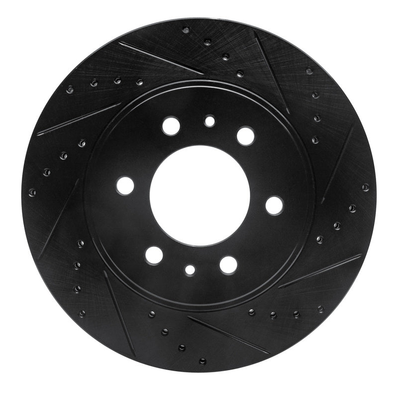 R1 Concepts R1 09-09 Ford F-150 RWD Front Right Drilled & Slotted Black Brake Rotor