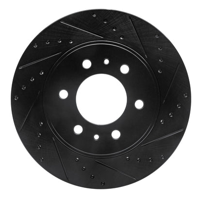 R1 Concepts R1 09-09 Ford F-150 RWD Front Right Drilled & Slotted Black Brake Rotor