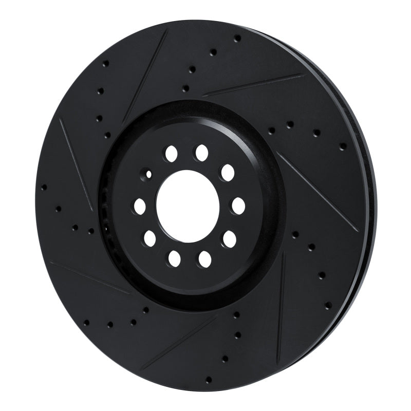 R1 Concepts R1 04-06 Audi TT Quattro Left Front Drilled & Slotted Black Brake Rotor